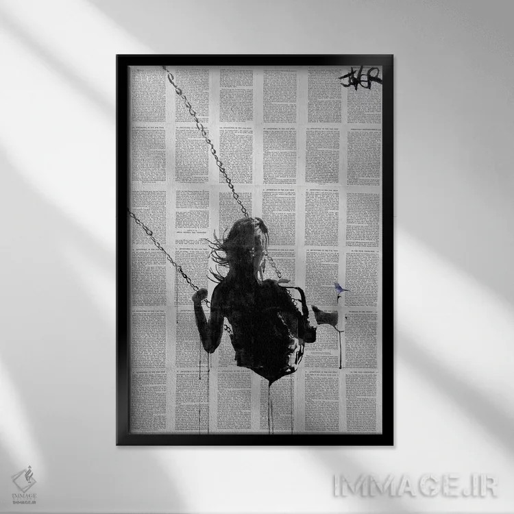 تابلو دکوراتیو یادداشت ها اثر لوی جوور - نمای قابدار مشکی