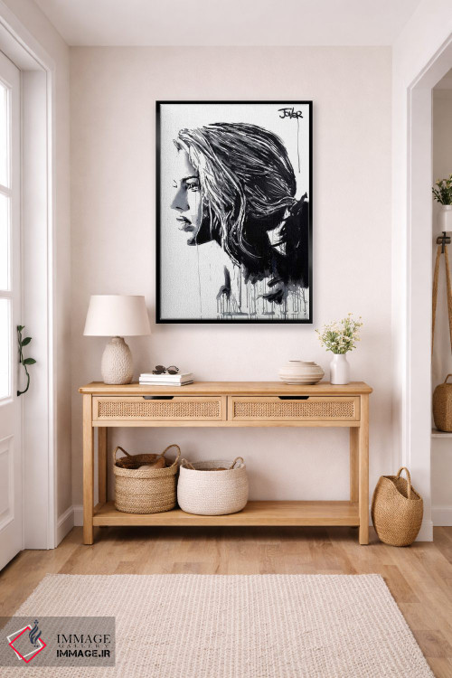 تابلو دکوراتیو سوسن ببر سفید اثر لوی جوور - D5B