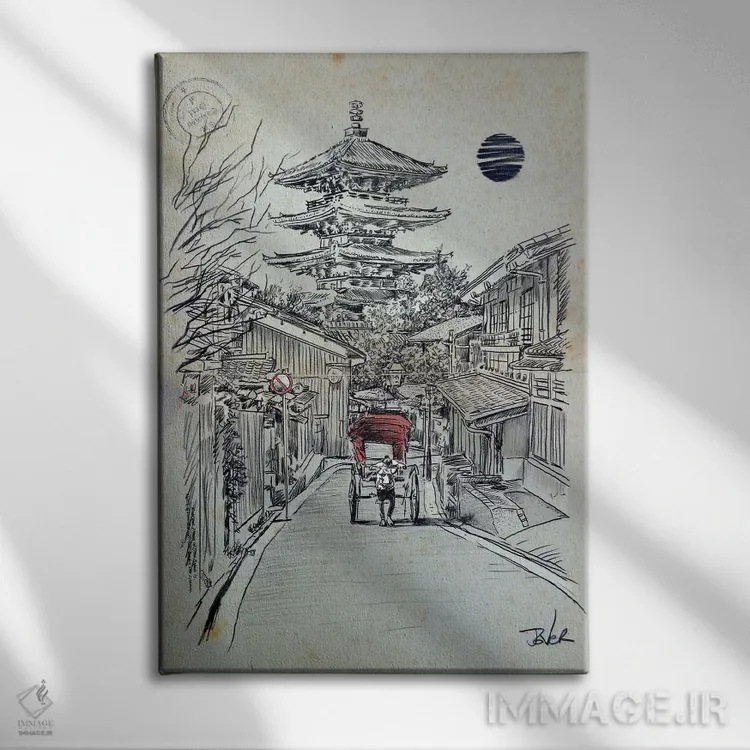تابلو دکوراتیو لحظه ای دیگر در کیوتو اثر لوی جوور - نمای روبهرو روی دیوار