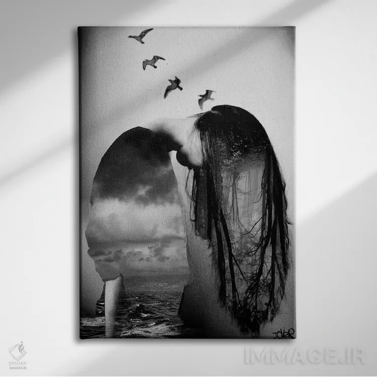 تابلو دکوراتیو Sea And Sky,جنگل، دریا و آسمان اثر لوی جوور - نمای روبهرو روی دیوار
