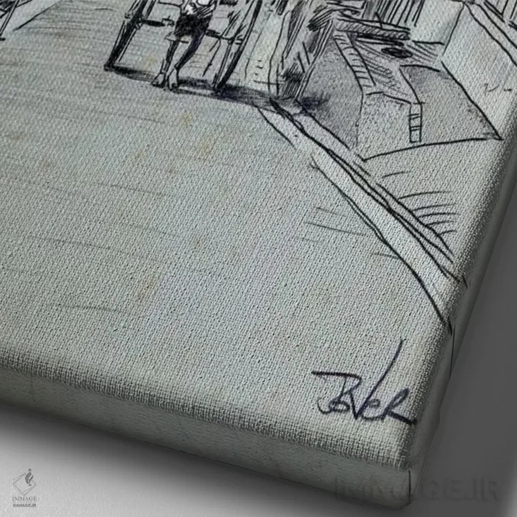 تابلو دکوراتیو لحظه ای دیگر در کیوتو اثر لوی جوور - نمای نزدیک بافت بوم