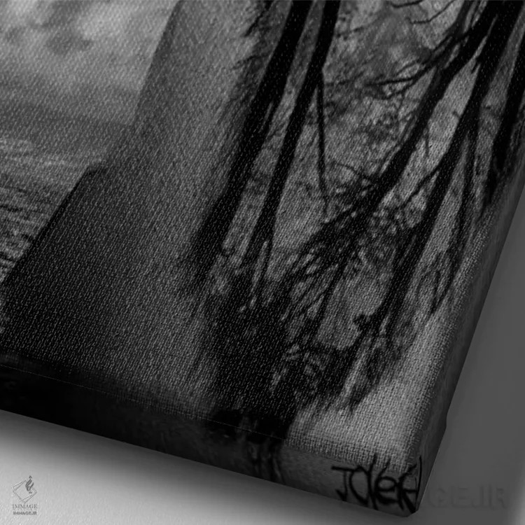 تابلو دکوراتیو Sea And Sky,جنگل، دریا و آسمان اثر لوی جوور - نمای نزدیک بافت بوم