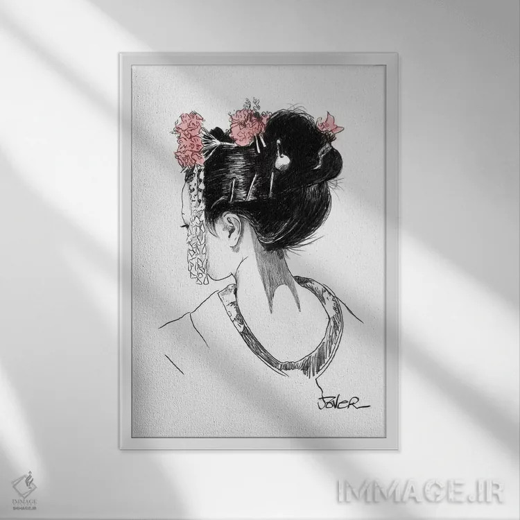 تابلو دکوراتیو آتسوکو اثر لوی جوور - نمای قابدار سفید