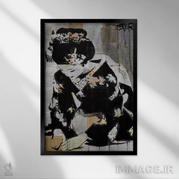 تابلو دکوراتیو آیین اثر لوی جوور - نمای قابدار مشکی