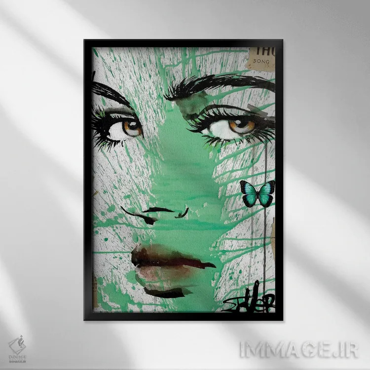 تابلو دکوراتیو به درون سبز اثر لوی جوور - نمای قابدار مشکی