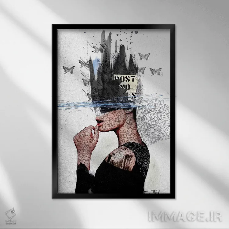 تابلو دکوراتیو هزارتو اثر لوی جوور - نمای قابدار مشکی