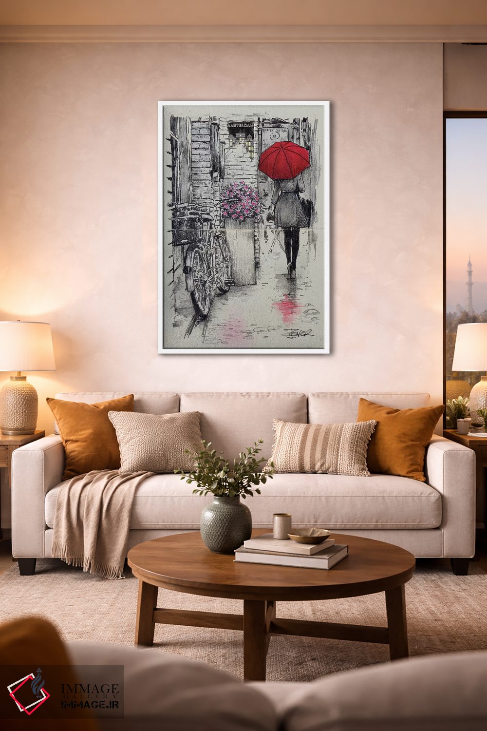 تابلو دکوراتیو پیاده روی در آمستردام اثر لوی جوور - D1W