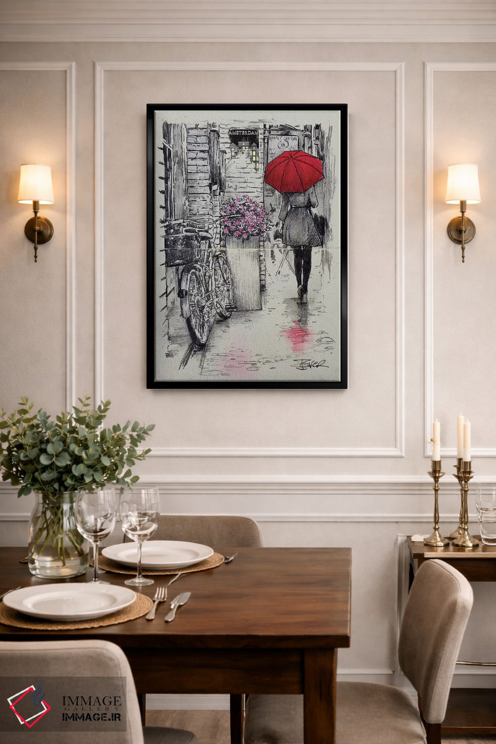 تابلو دکوراتیو پیاده روی در آمستردام اثر لوی جوور - D2B