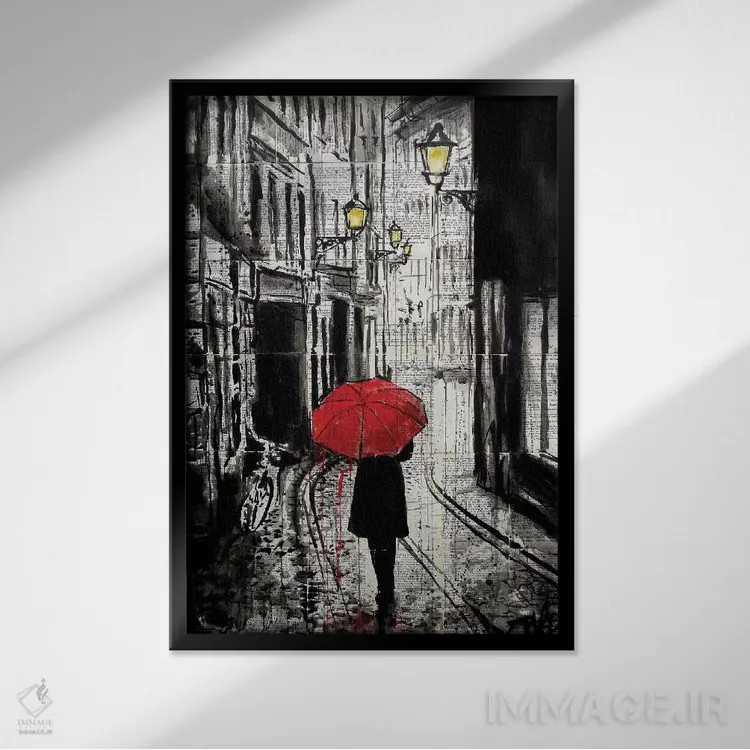 تابلو دکوراتیو پیاده روی دلپذیر اثر لوی جوور - نمای قابدار مشکی