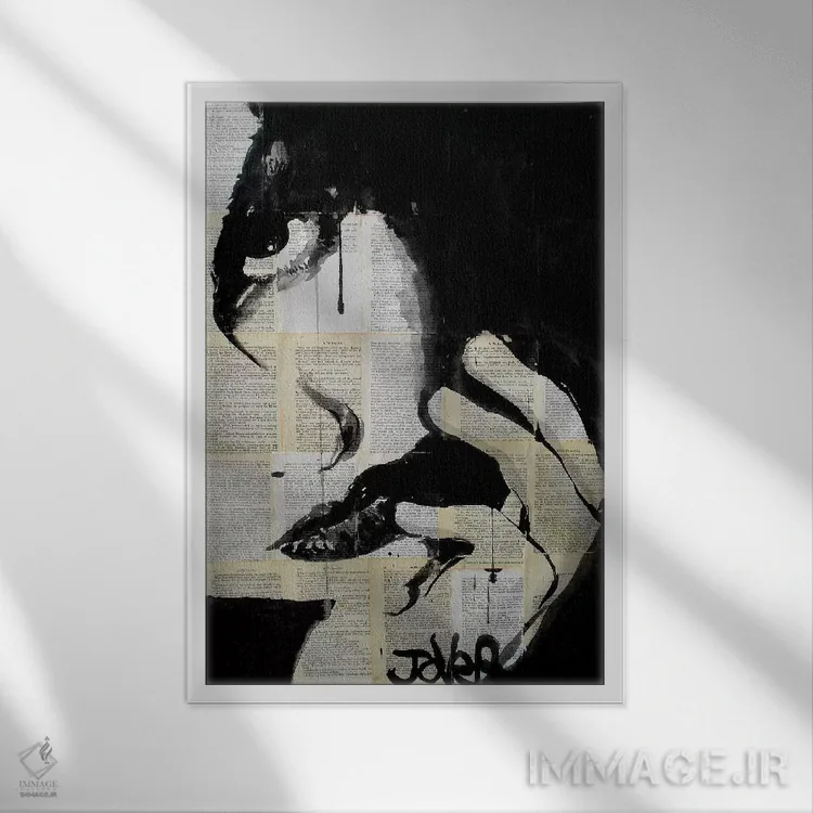 تابلو دکوراتیو گاهی قلب ها تیره اند اثر لوی جوور - نمای قابدار سفید