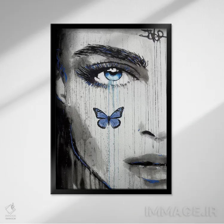تابلو دکوراتیو کارمای آبی اثر لوی جوور - نمای قابدار مشکی