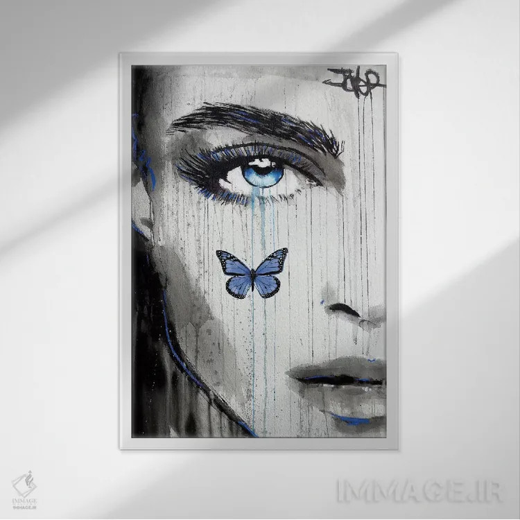 تابلو دکوراتیو کارمای آبی اثر لوی جوور - نمای قابدار سفید