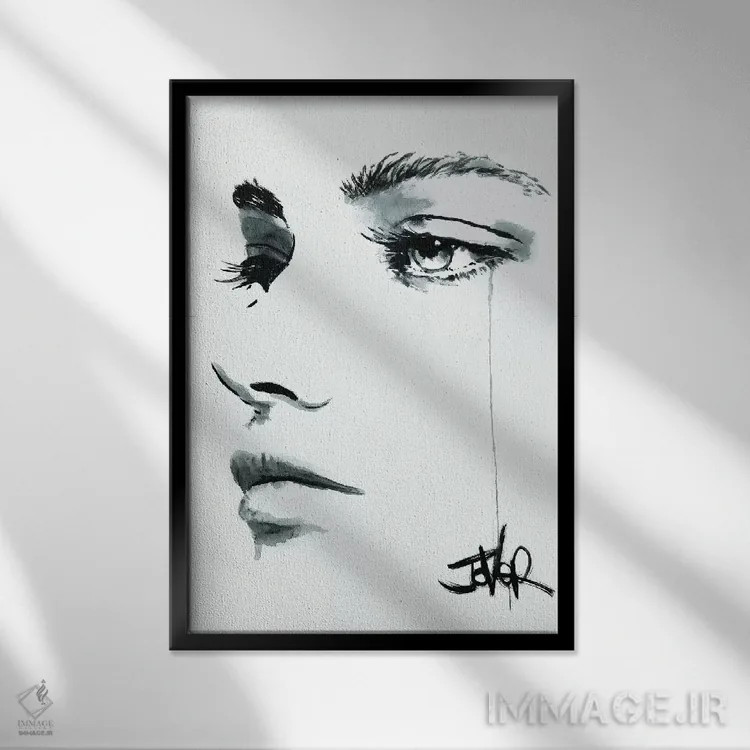 تابلو دکوراتیو بدون پاسخ اثر لوی جوور - نمای قابدار مشکی