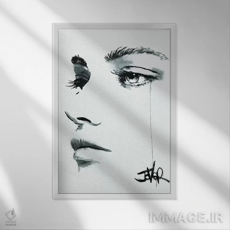 تابلو دکوراتیو بدون پاسخ اثر لوی جوور - نمای قابدار سفید