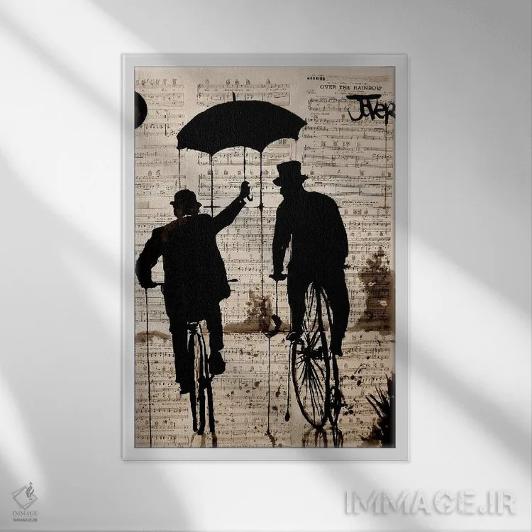 تابلو دکوراتیو چتر اثر لوی جوور - نمای قابدار سفید