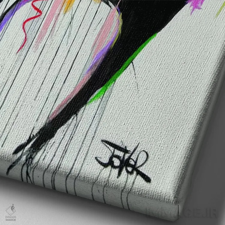 تابلو دکوراتیو v اثر لوی جوور - نمای نزدیک بافت بوم