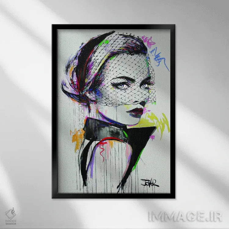 تابلو دکوراتیو v اثر لوی جوور - نمای قابدار مشکی