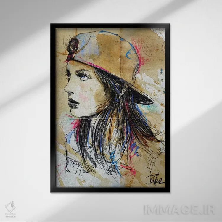 تابلو دکوراتیو عجیب و سرزنده/بازیگوش اثر لوی جوور - نمای قابدار مشکی