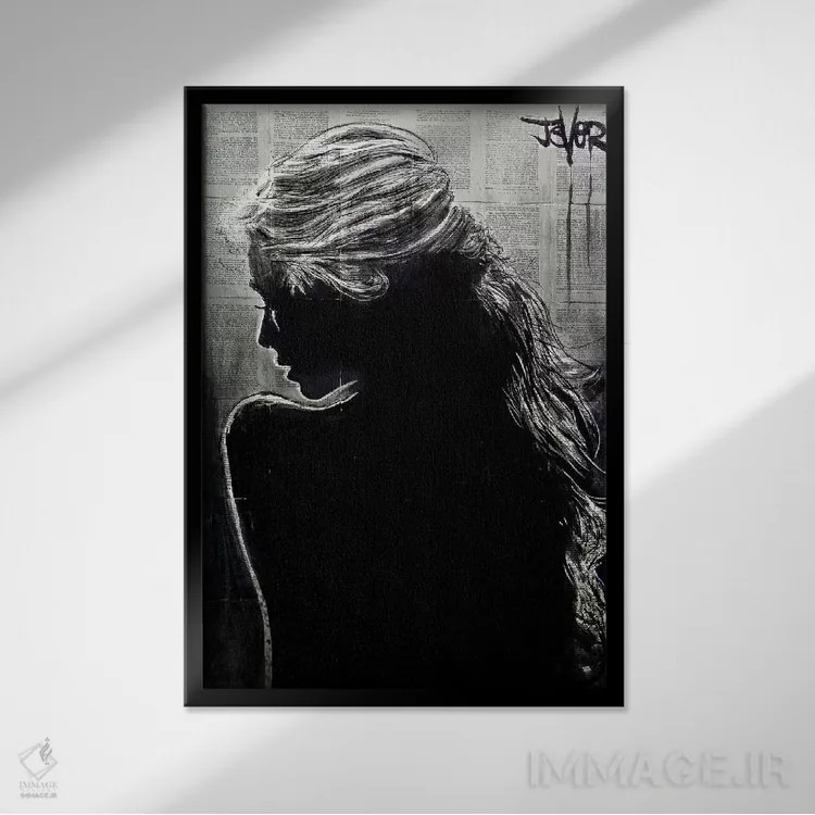 تابلو دکوراتیو هماهنگ خجالتی اثر لوی جوور - نمای قابدار مشکی