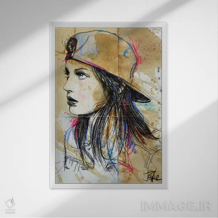 تابلو دکوراتیو عجیب و سرزنده/بازیگوش اثر لوی جوور - نمای قابدار سفید