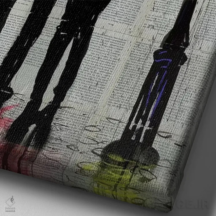 تابلو دکوراتیو باران باران بازگرد اثر لوی جوور - نمای نزدیک بافت بوم
