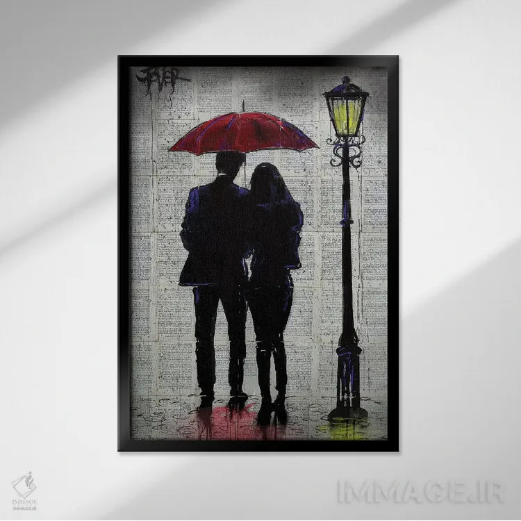 تابلو دکوراتیو باران باران بازگرد اثر لوی جوور - نمای قابدار مشکی