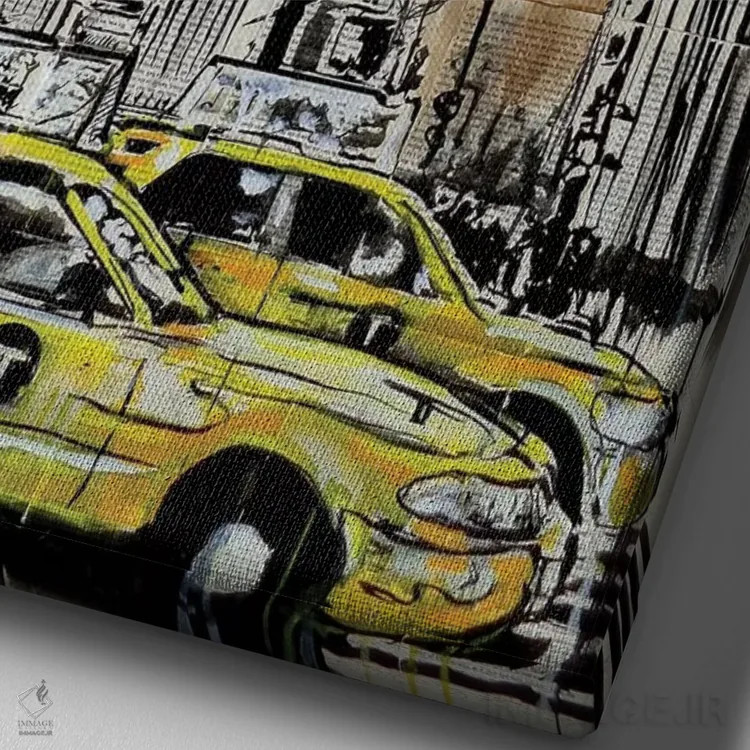 تابلو دکوراتیو خیابان پنجم اثر لوی جوور - نمای نزدیک بافت بوم