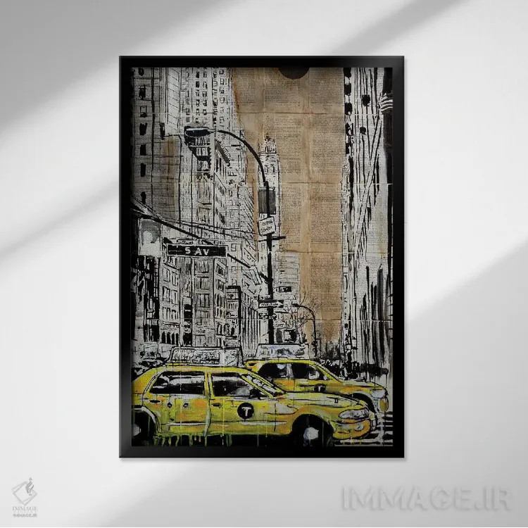 تابلو دکوراتیو خیابان پنجم اثر لوی جوور - نمای قابدار مشکی