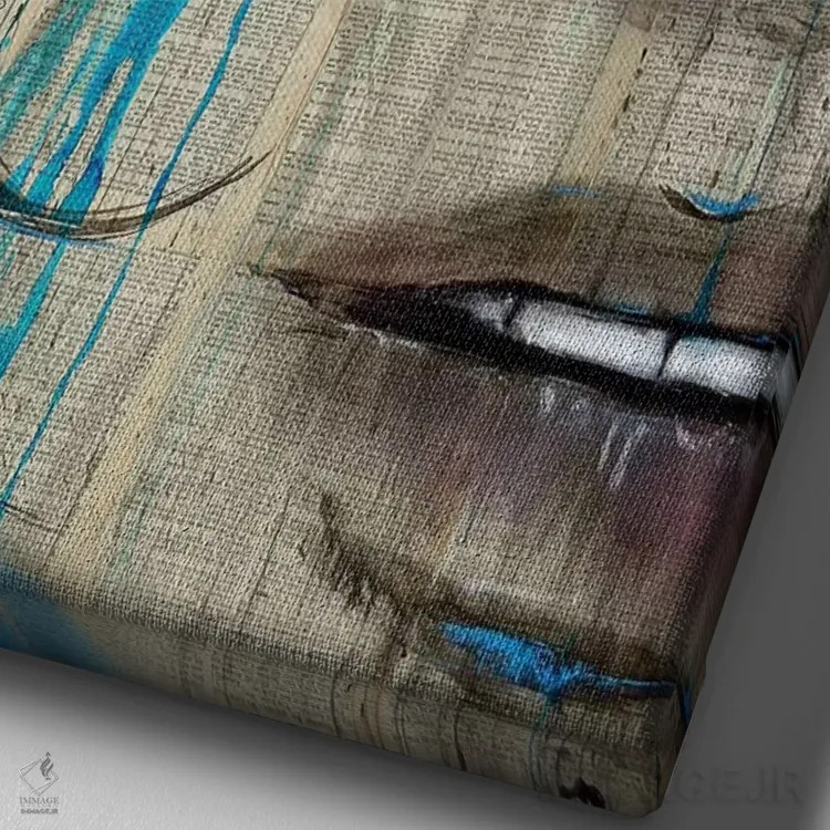 تابلو دکوراتیو لبه ظریف اثر لوی جوور - نمای نزدیک بافت بوم