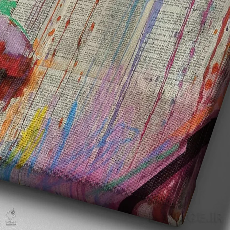 تابلو دکوراتیو عدد من را رنگ بده اثر لوی جوور - نمای نزدیک بافت بوم