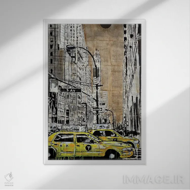 تابلو دکوراتیو خیابان پنجم اثر لوی جوور - نمای قابدار سفید