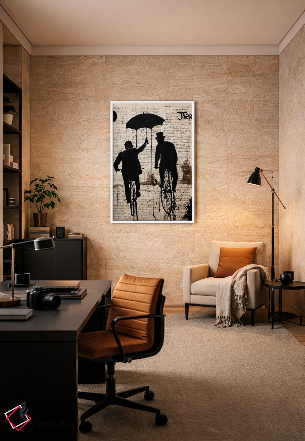 تابلو دکوراتیو چتر اثر لوی جوور - D6W