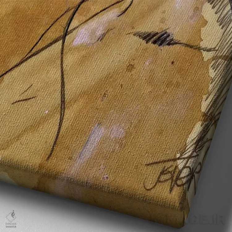 تابلو دکوراتیو گوش دادن ها/او گوش می دهد اثر لوی جوور - نمای نزدیک بافت بوم