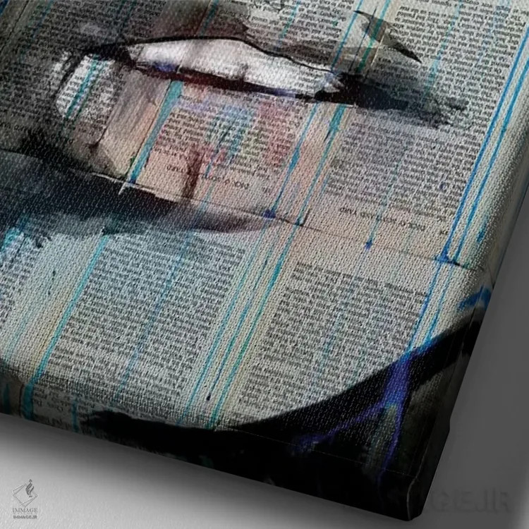 تابلو دکوراتیو تاب آبی اثر لوی جوور - نمای نزدیک بافت بوم