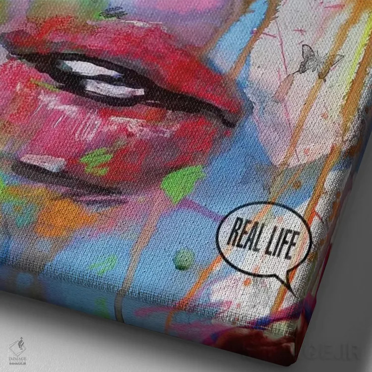 تابلو دکوراتیو زندگی واقعی اثر لوی جوور - نمای نزدیک بافت بوم