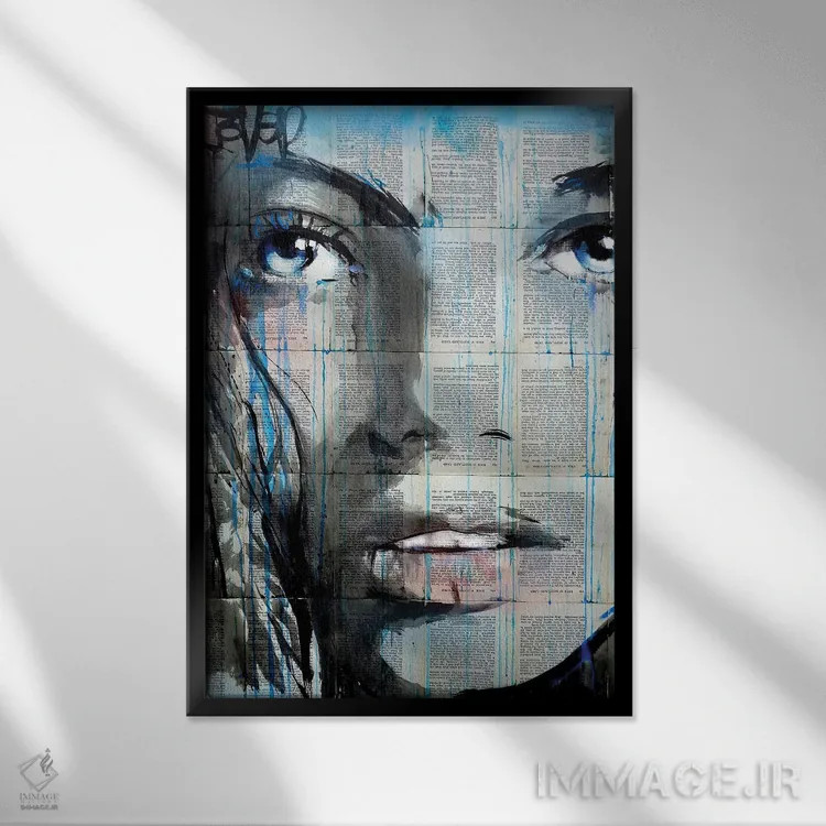 تابلو دکوراتیو تاب آبی اثر لوی جوور - نمای قابدار مشکی