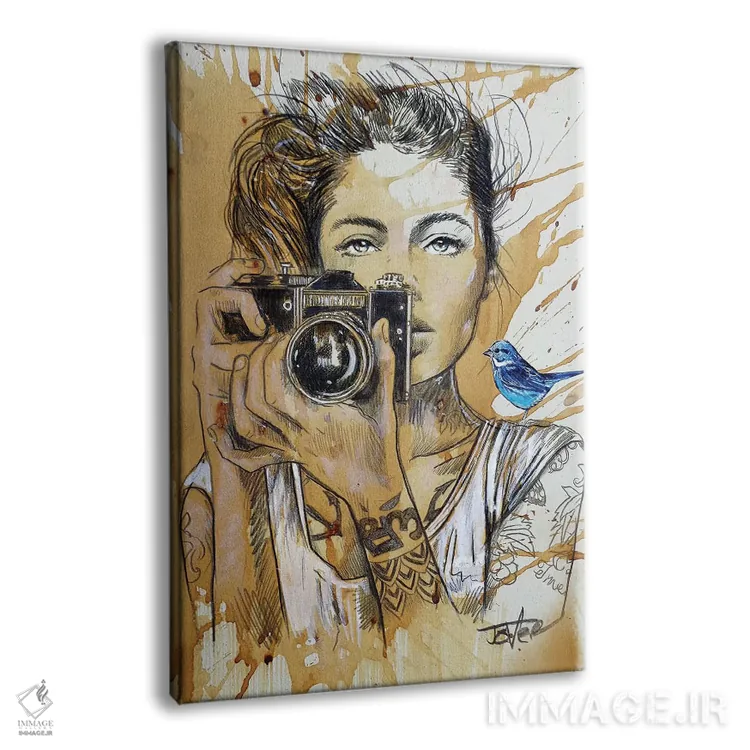 تابلو دکوراتیو پرنده های آبی اثر لوی جوور - نمای پرسپکتیو محصول