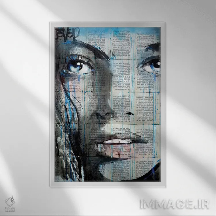 تابلو دکوراتیو تاب آبی اثر لوی جوور - نمای قابدار سفید