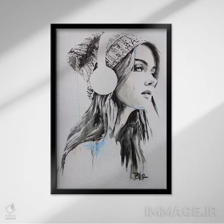 تابلو دکوراتیو موسیقی اکنون اثر لوی جوور - نمای قابدار مشکی