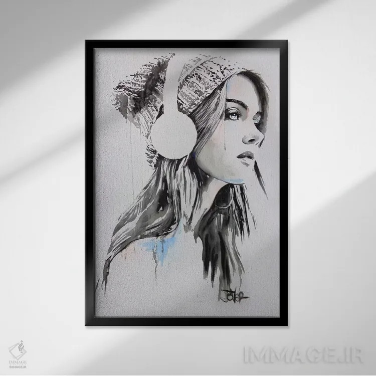 تابلو دکوراتیو موسیقی اکنون اثر لوی جوور - نمای قابدار مشکی