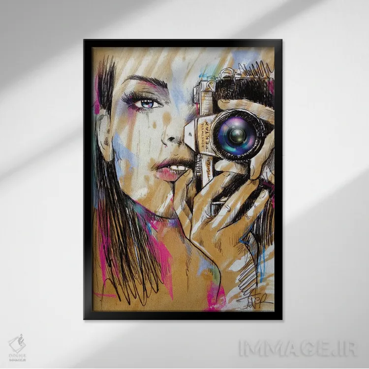 تابلو دکوراتیو توالی اثر لوی جوور - نمای قابدار مشکی