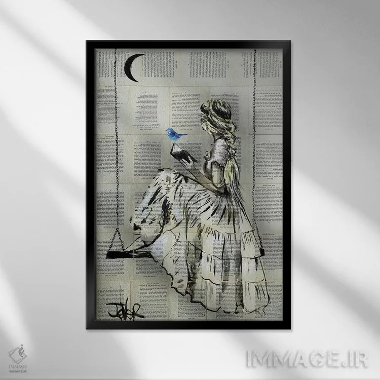 تابلو دکوراتیو امید جاری اثر لوی جوور - نمای قابدار مشکی