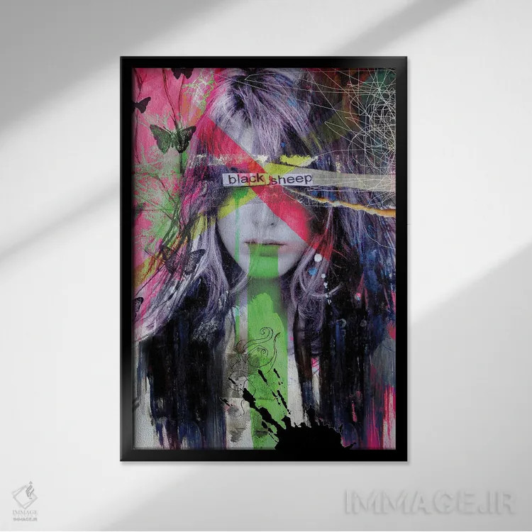 تابلو دکوراتیو گوسفند سیاه اثر لوی جوور - نمای قابدار مشکی