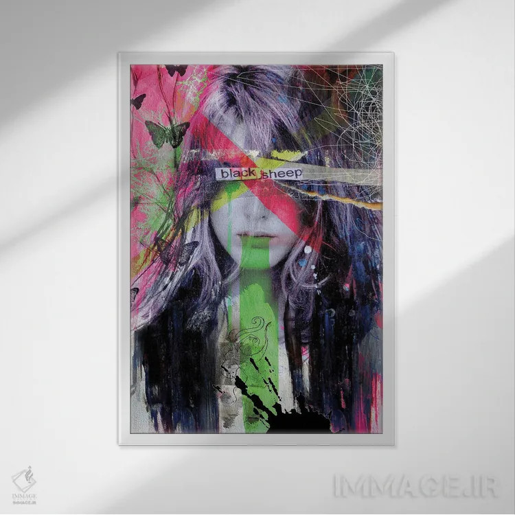 تابلو دکوراتیو گوسفند سیاه اثر لوی جوور - نمای قابدار سفید