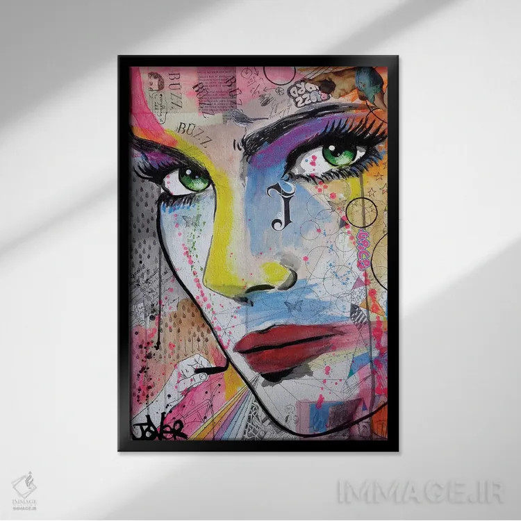 تابلو دکوراتیو وزوز/هیجان اثر لوی جوور - نمای قابدار مشکی