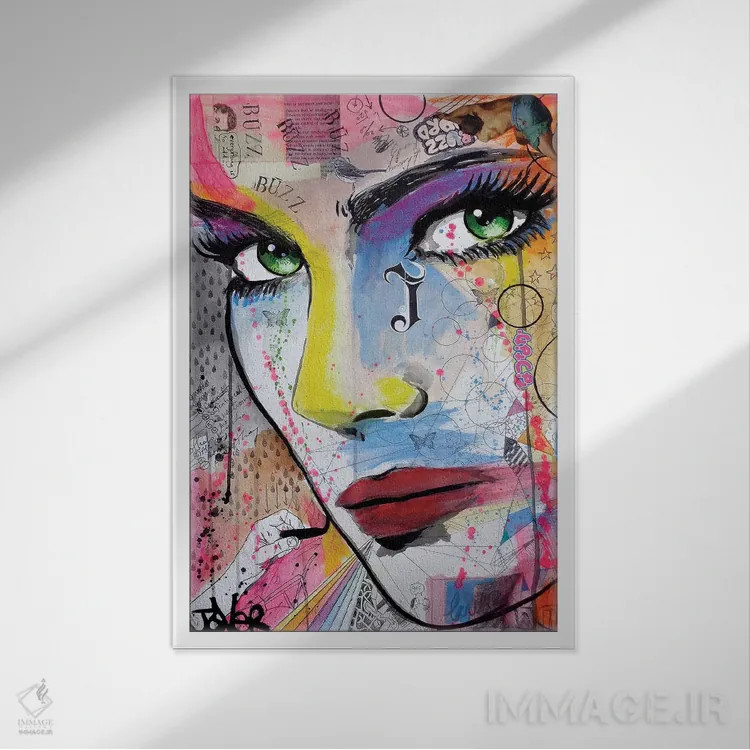 تابلو دکوراتیو وزوز/هیجان اثر لوی جوور - نمای قابدار سفید