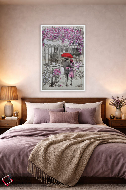 تابلو دکوراتیو پیاده روی کوتاه تا کافه اثر لوی جوور - D3W