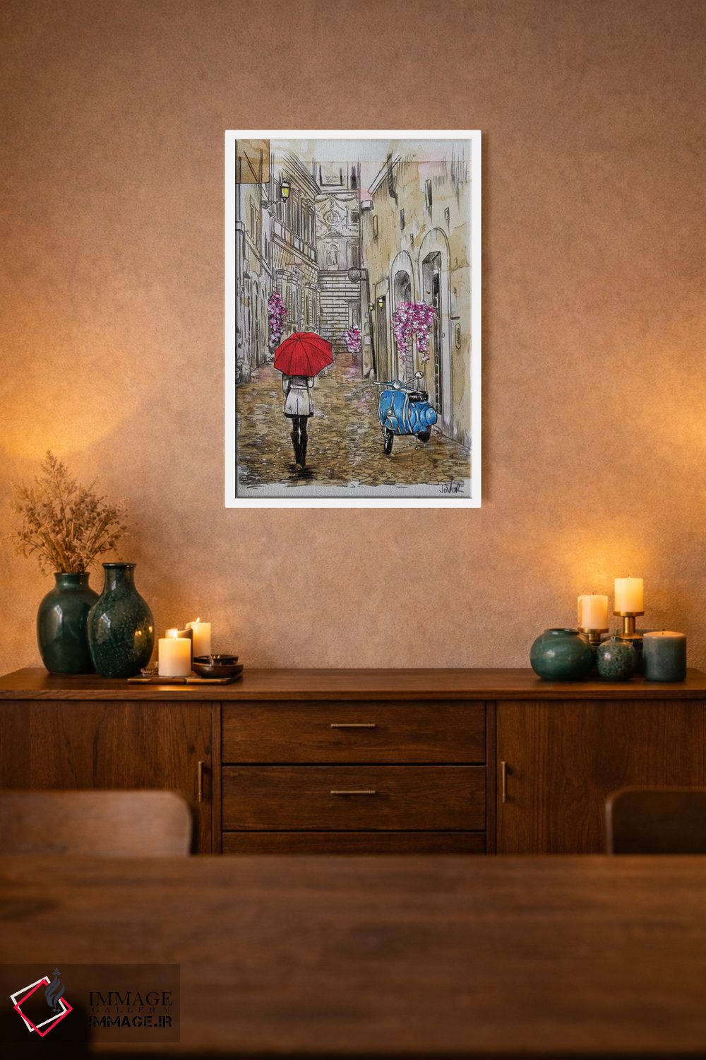 تابلو دکوراتیو اسکوتر آبی کوچک اثر لوی جوور - D2W