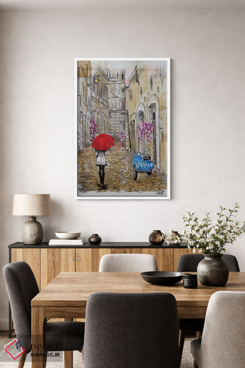 تابلو دکوراتیو اسکوتر آبی کوچک اثر لوی جوور - D3W