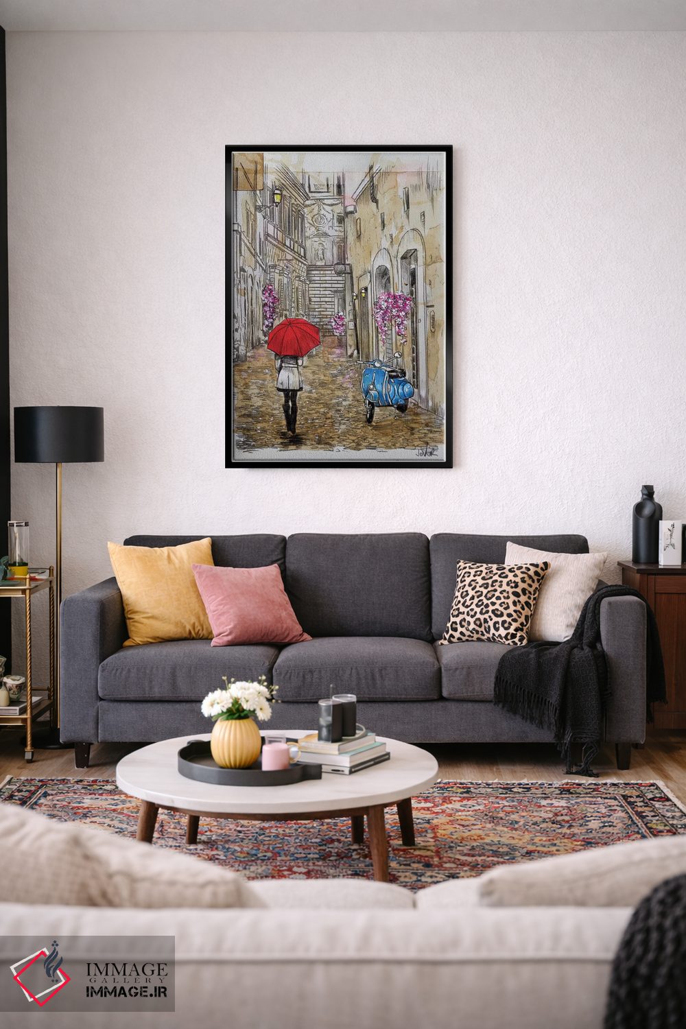 تابلو دکوراتیو اسکوتر آبی کوچک اثر لوی جوور - D4B